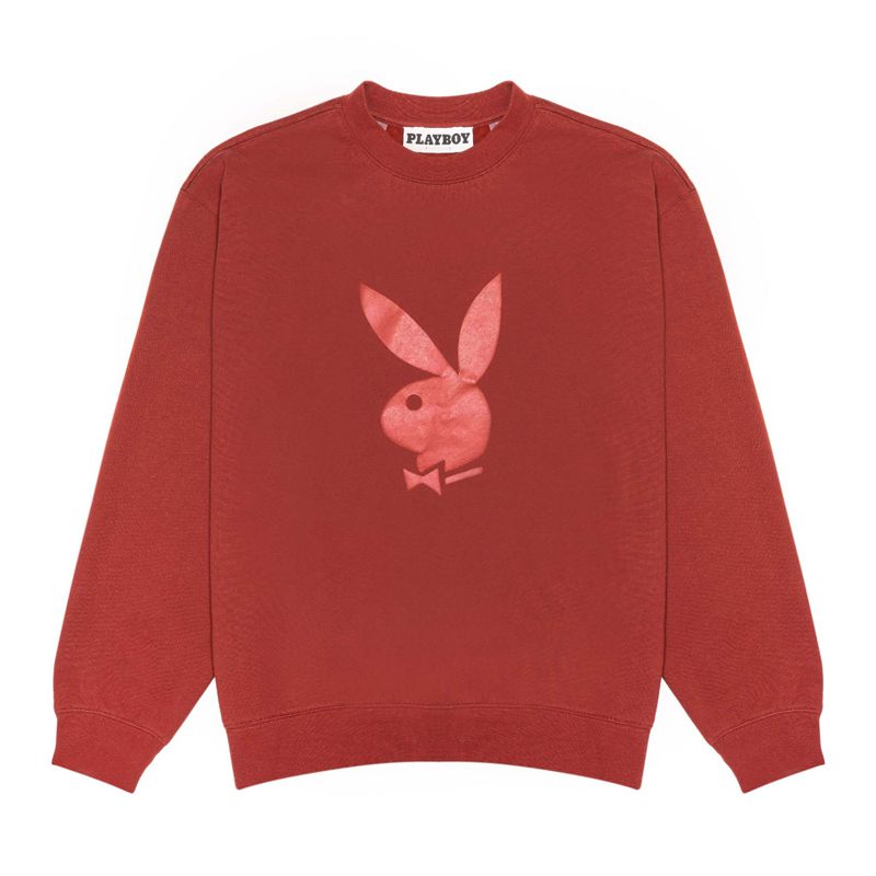 Felpa Con Cappuccio Playboy Nuance Crewneck Uomo Bordeaux | 47093QMLD