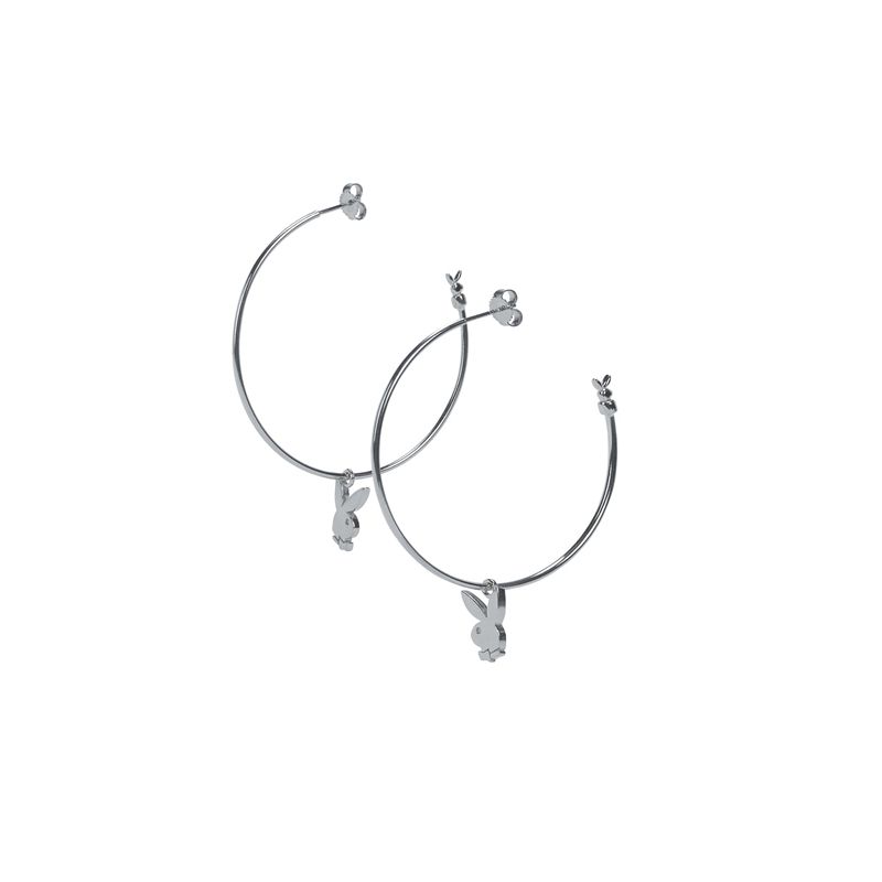 Gioielli Playboy Bunny Hoops Donna Argento | 96381EIYZ