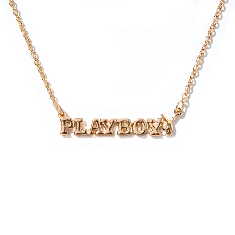 Gioielli Playboy Masthead Nameplate Necklace Donna Argento | 13204EMOZ