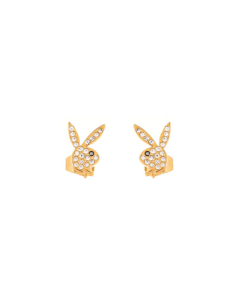 Gioielli Playboy Rabbit Head Pave Stud Earrings Donna Oro | 48093WVUC