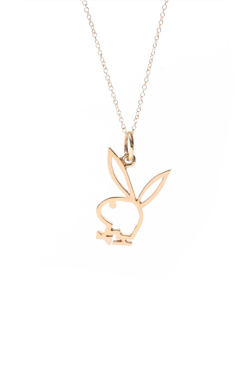 Gioielli Playboy Rabbit Head Playmate Necklace Donna Argento | 83514LMPV