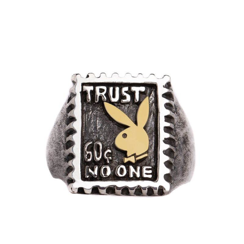 Gioielli Playboy Trust No One Ring Uomo Grigie | 92837KHCP