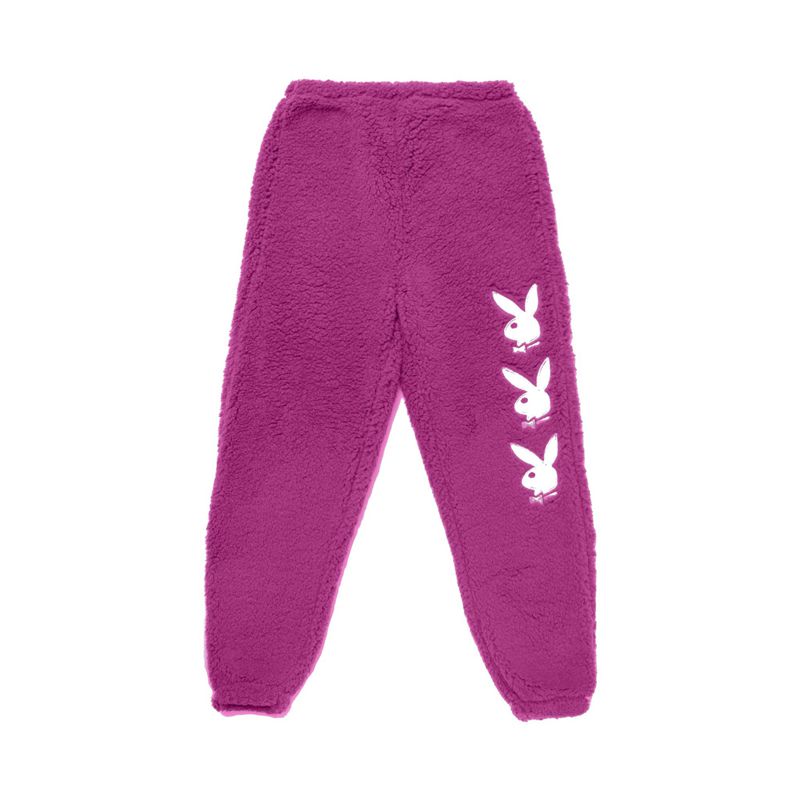 Pantaloni Playboy Bunny Leg Sherpa Sweat Donna Viola Profondo | 52091PJZO