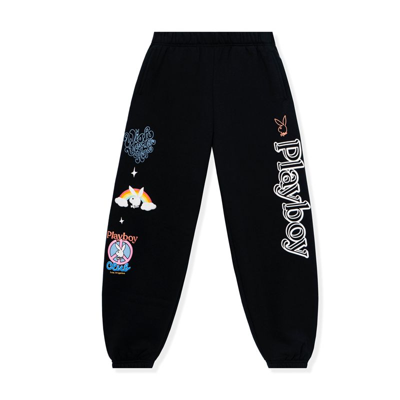 Pantaloni Playboy Smile Club Sweats Donna Nere | 52709RKPT