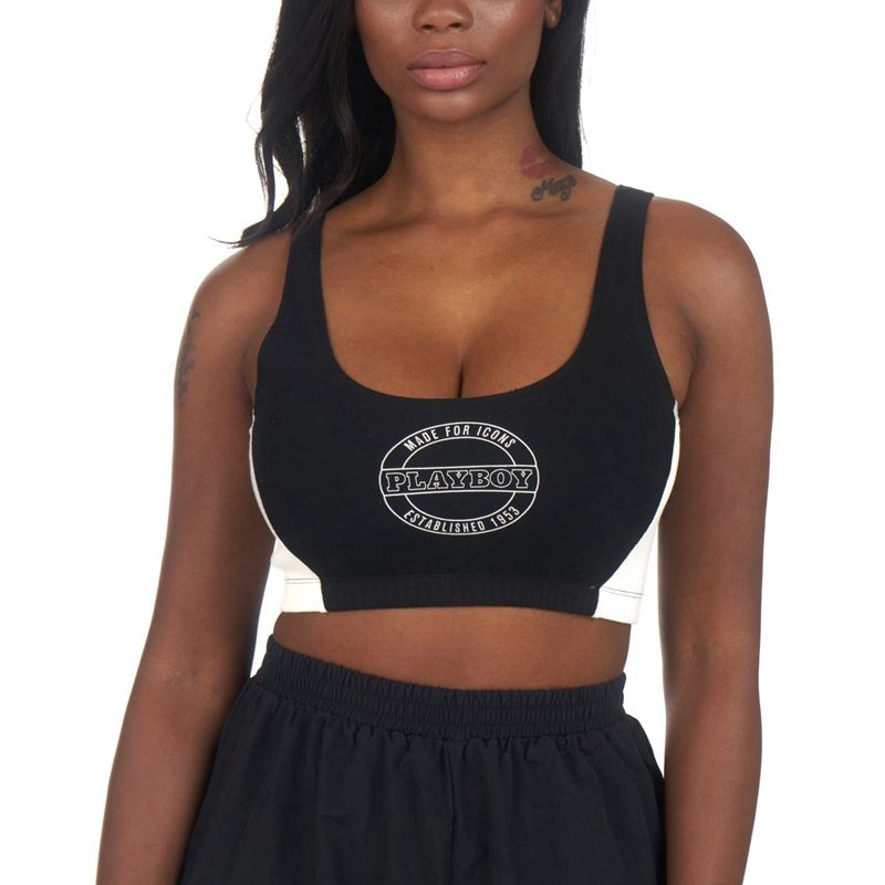 Tank Playboy Boxing Sports Bra Donna Nere | 81695TLVI